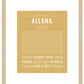 Allana | Name Art Print