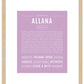 Allana | Name Art Print