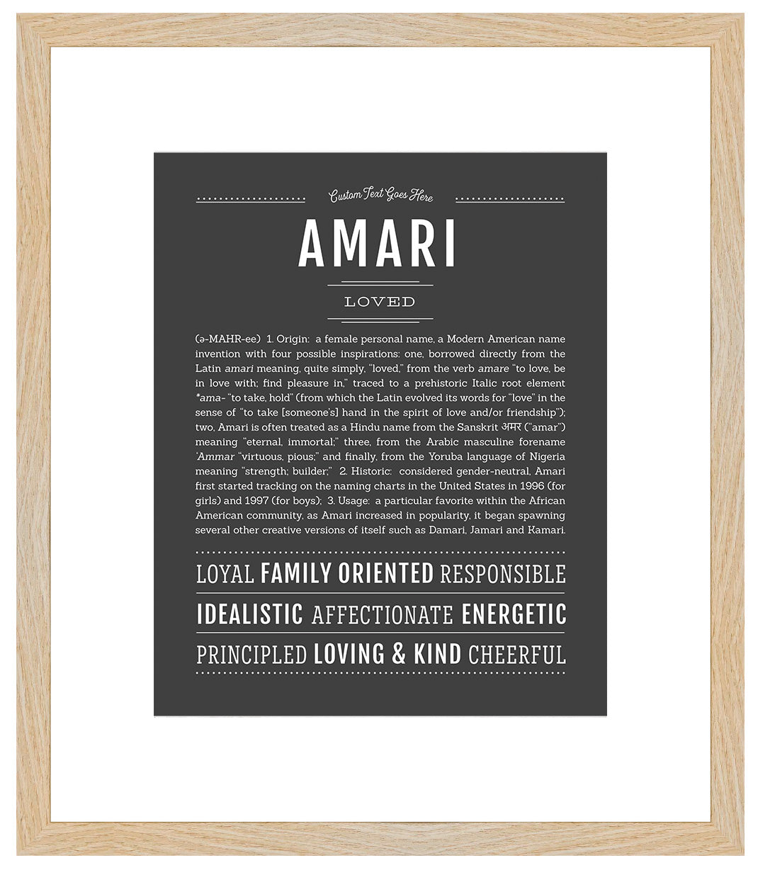 Amari (male) | Name Art Print