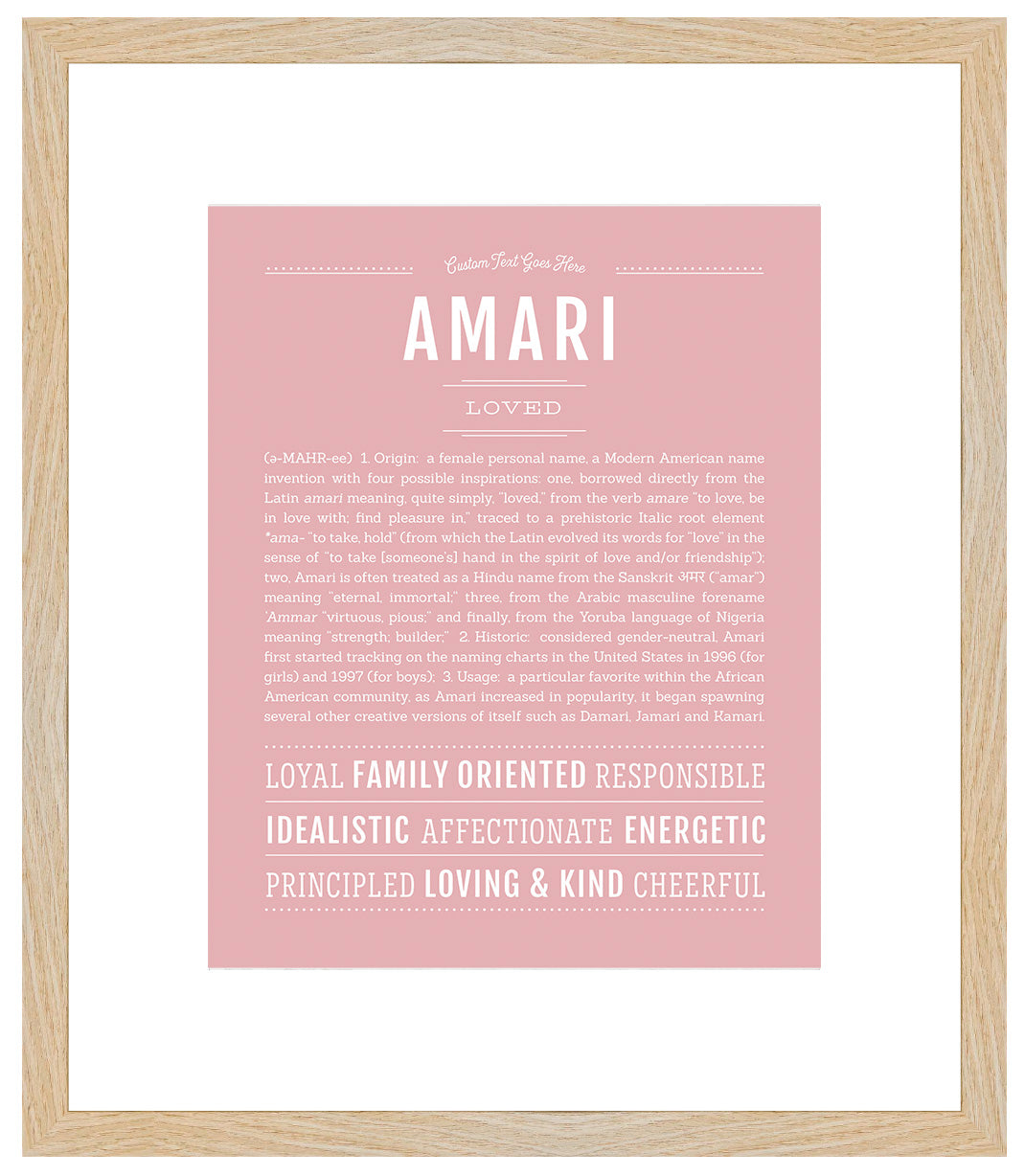 Amari (female) | Name Art Print