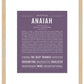 Anaiah | Name Art Print