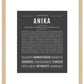 Anika | Name Art Print