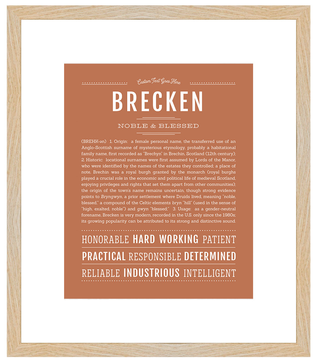 Brecken (female) | Name Art Print