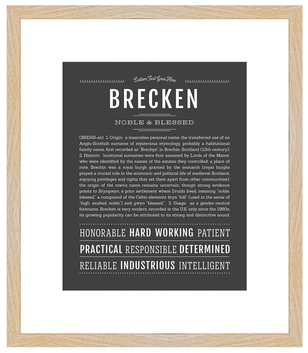 Brecken (female) | Name Art Print