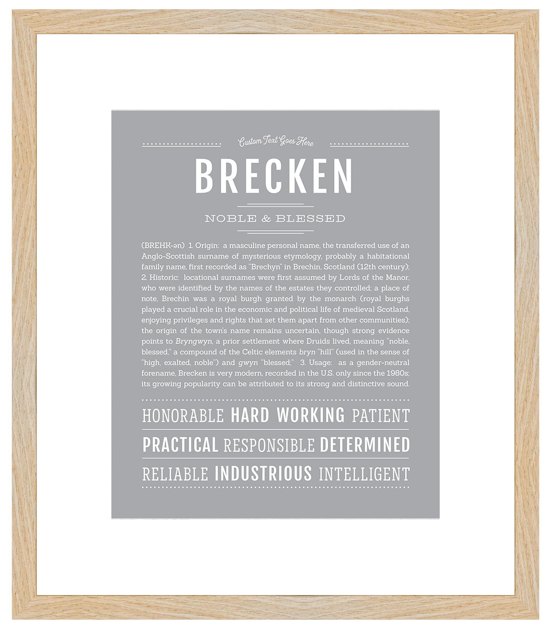 Brecken (female) | Name Art Print