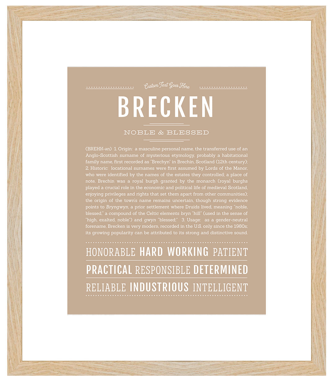 Brecken (female) | Name Art Print