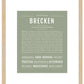 Brecken (male) | Name Art Print