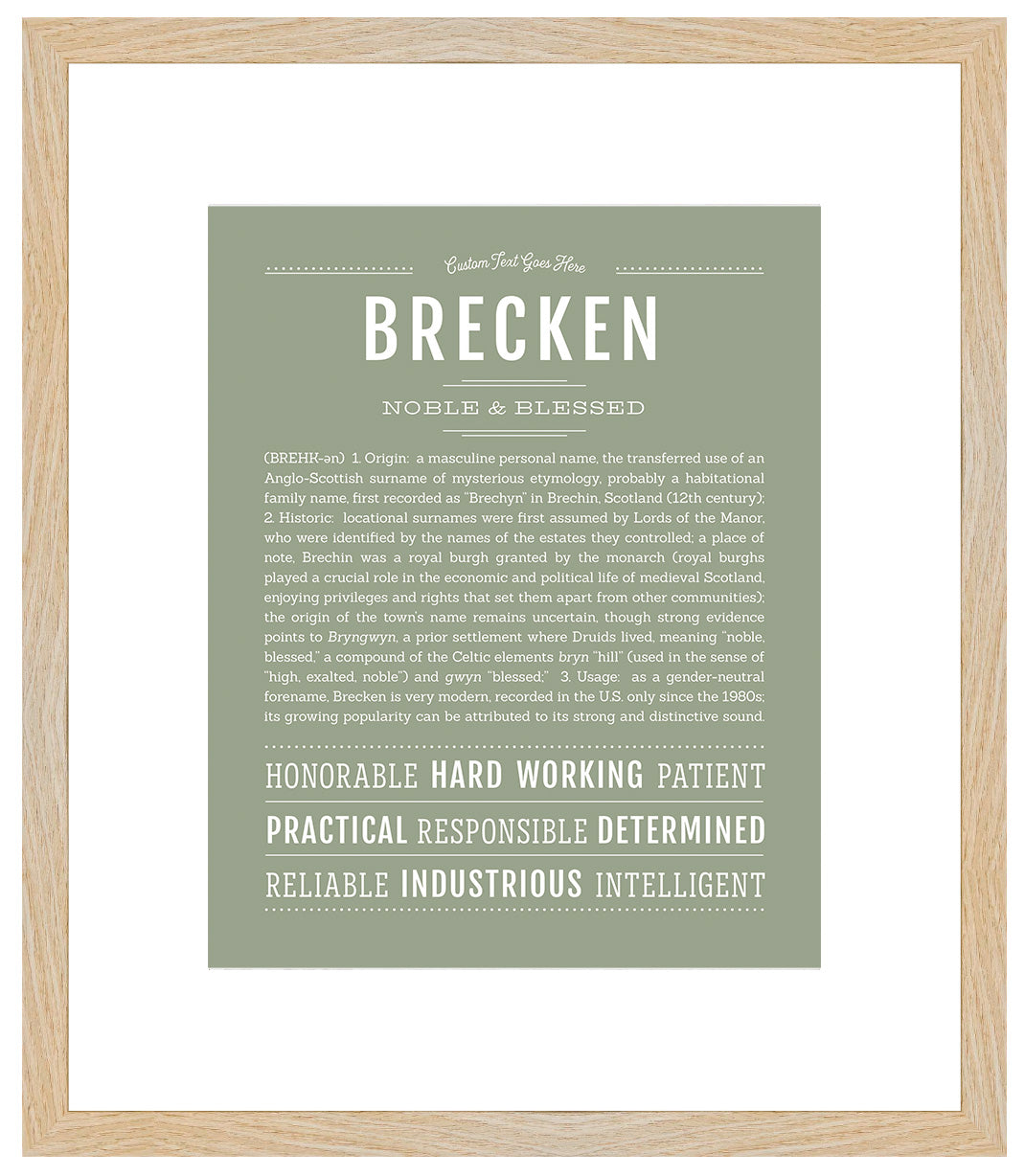 Brecken (male) | Name Art Print