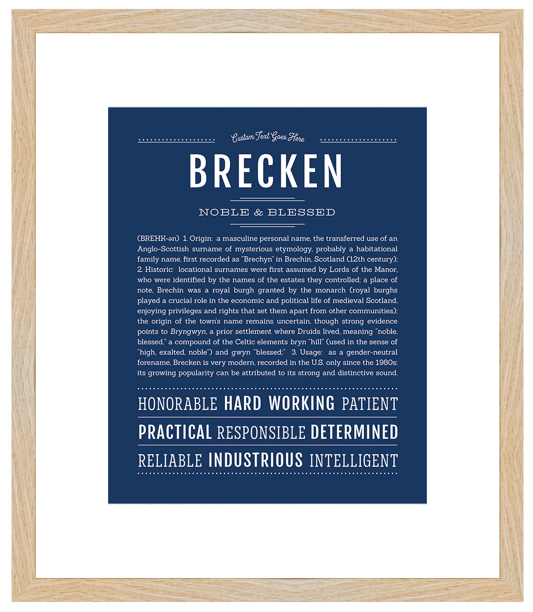 Brecken (female) | Name Art Print