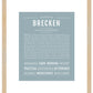 Brecken (male) | Name Art Print