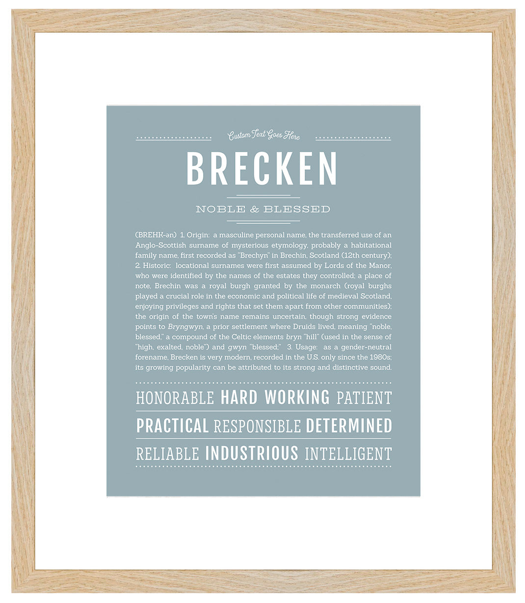 Brecken (male) | Name Art Print