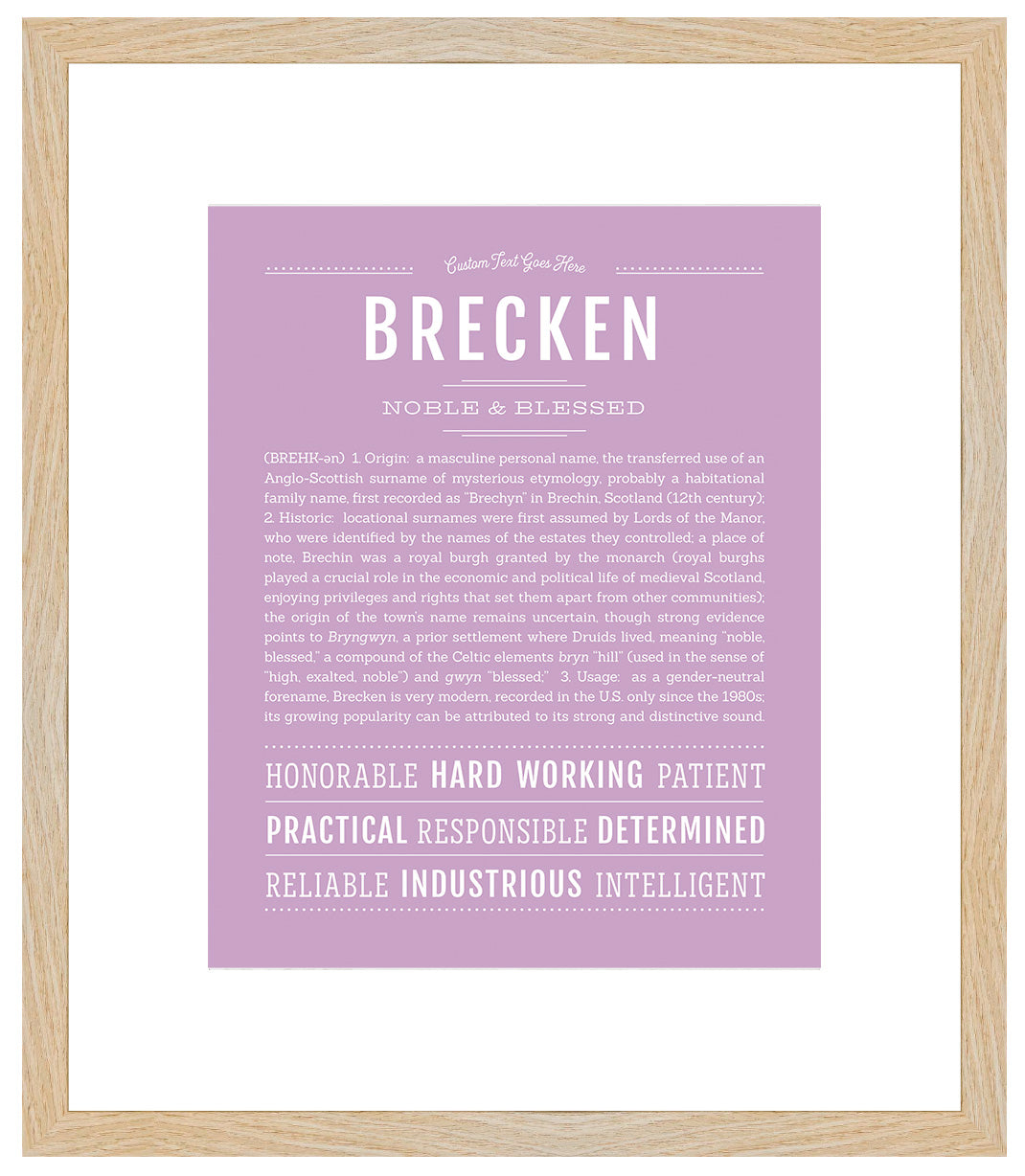 Brecken (female) | Name Art Print