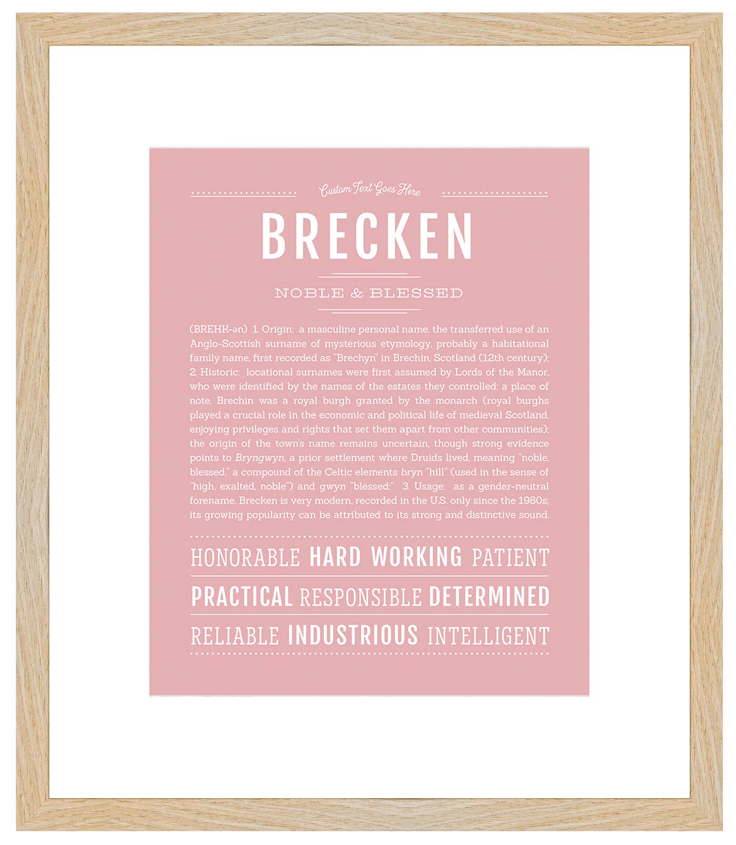 Brecken (female) | Name Art Print