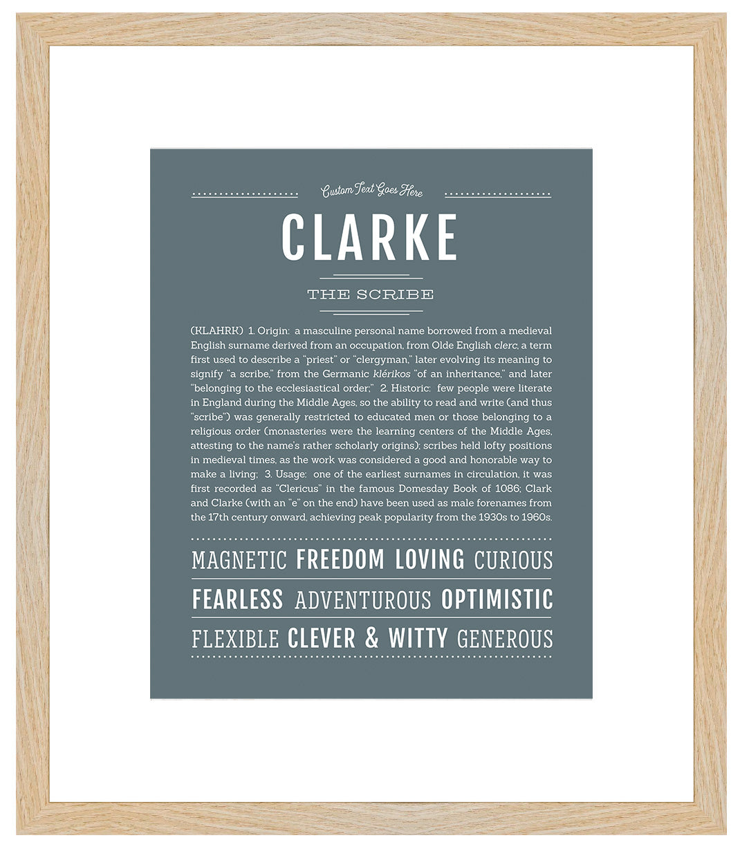 Clarke (female) | Name Art Print