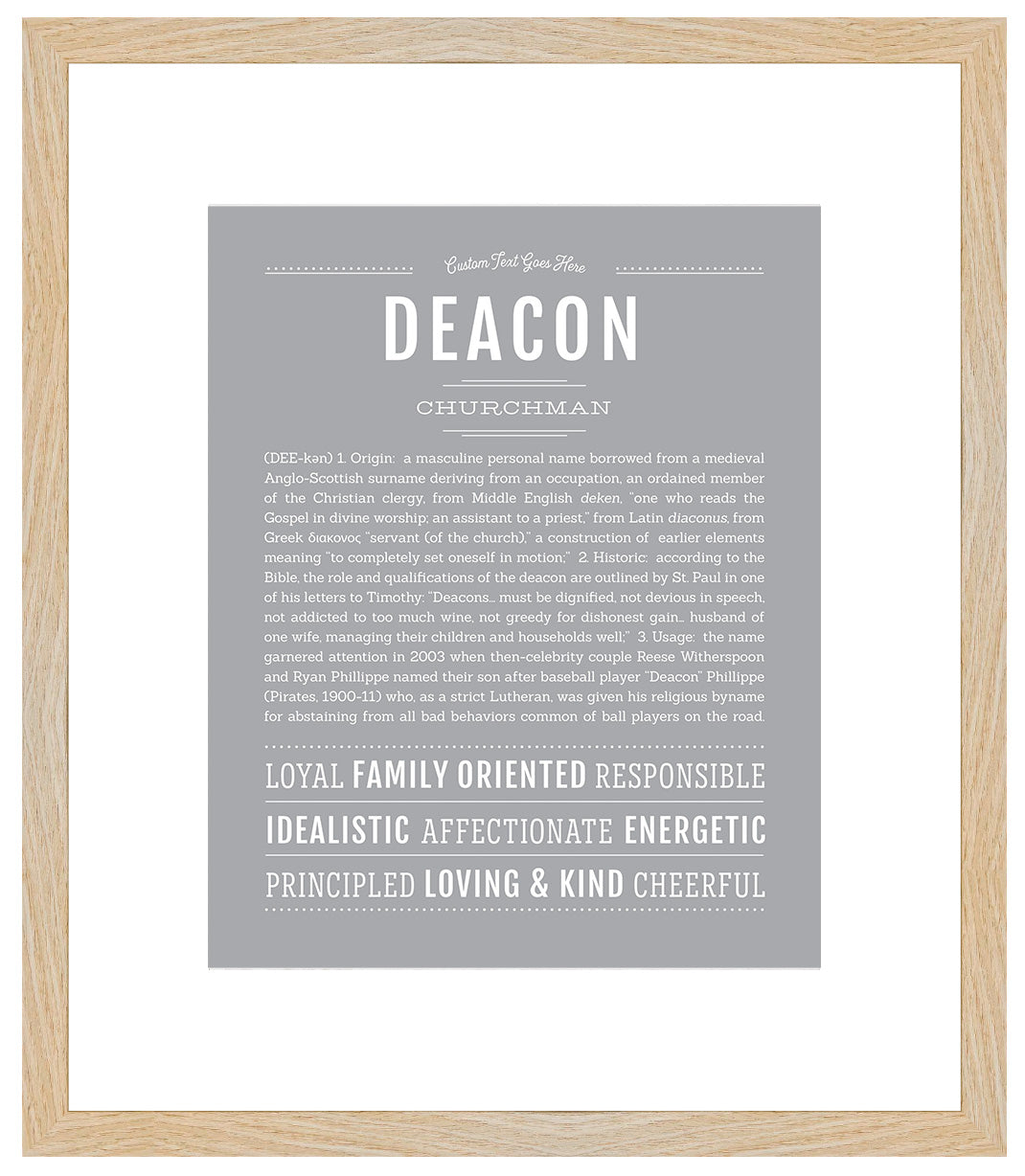 Deacon | Name Art Print