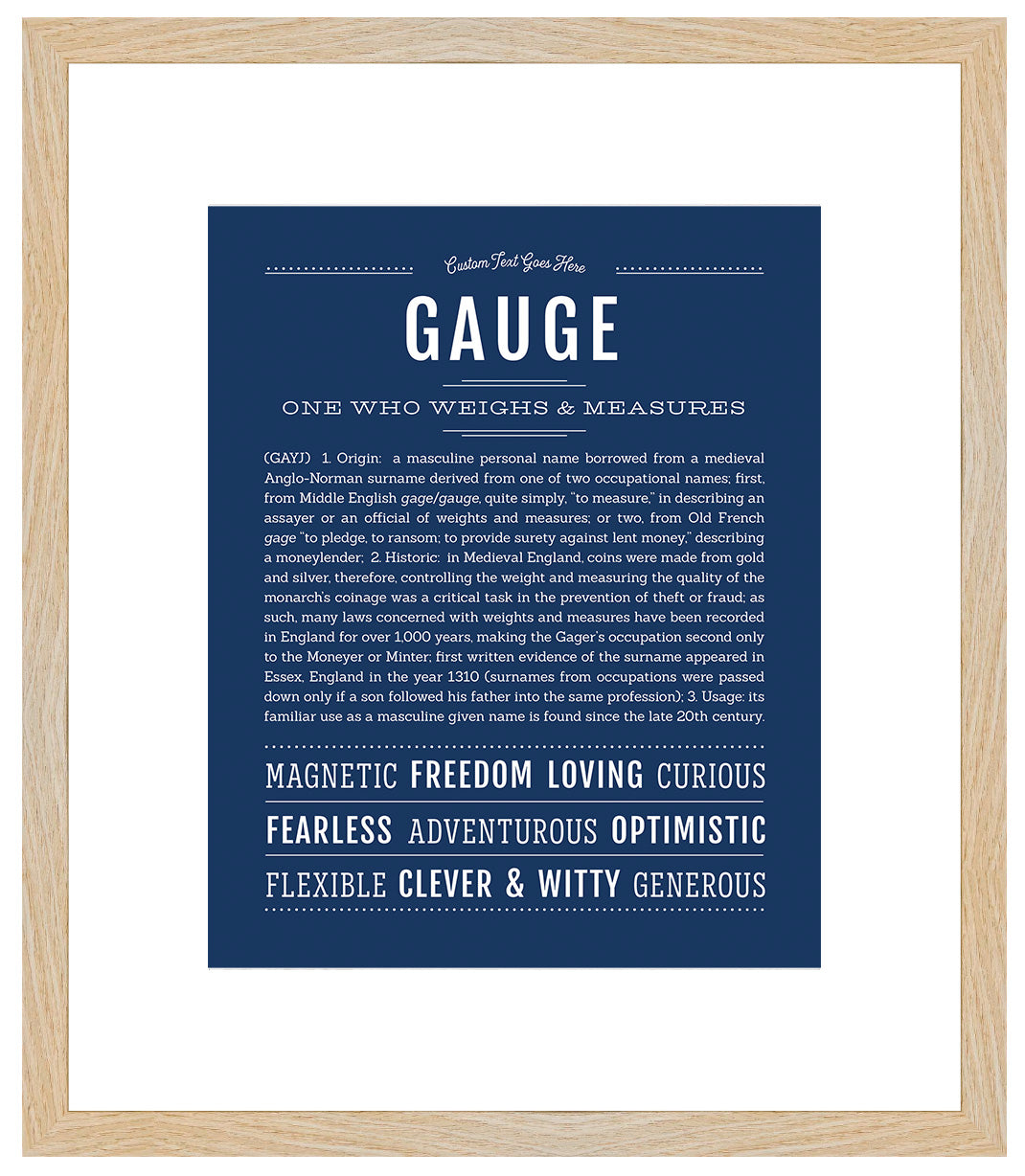 Gauge | Name Art Print