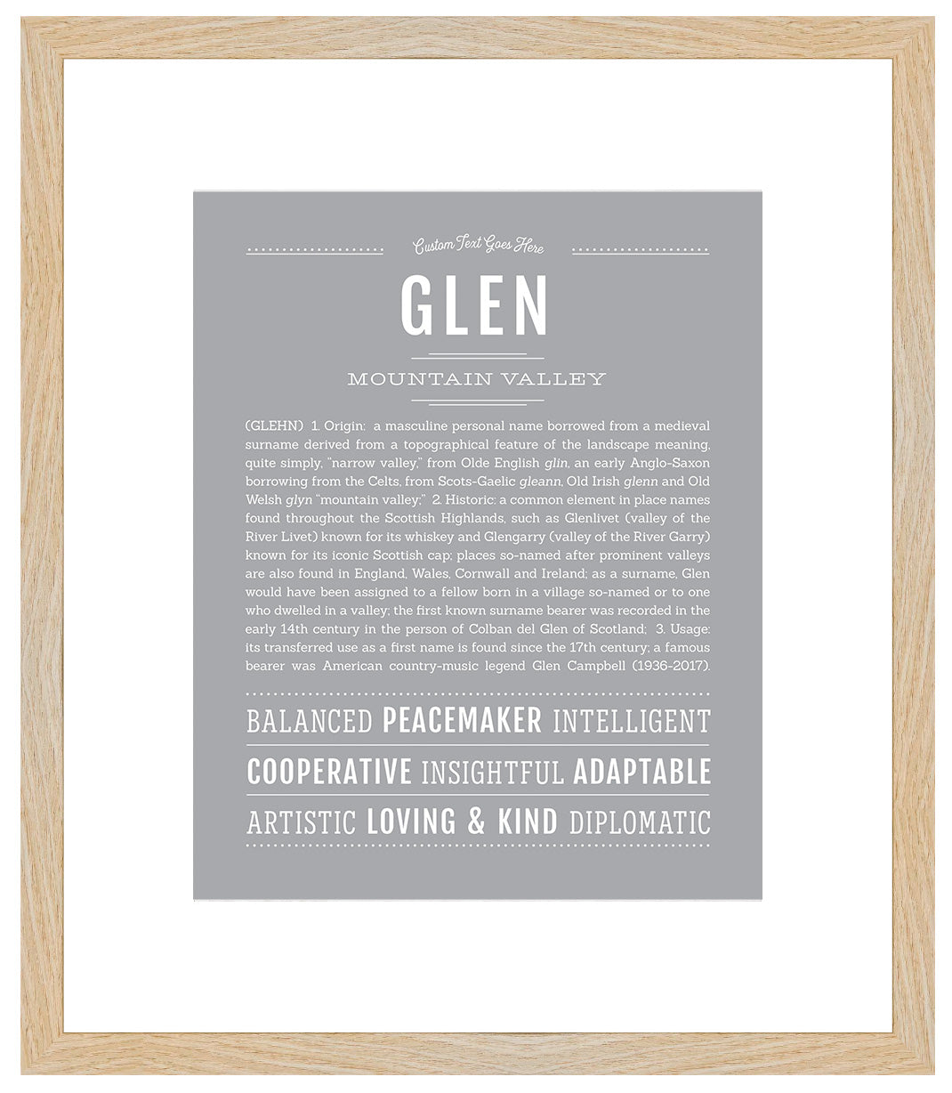 Glen | Name Art Print