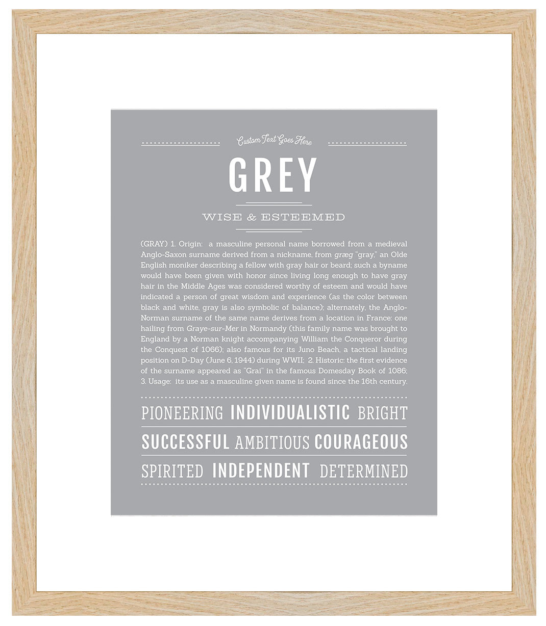 Grey | Name Art Print