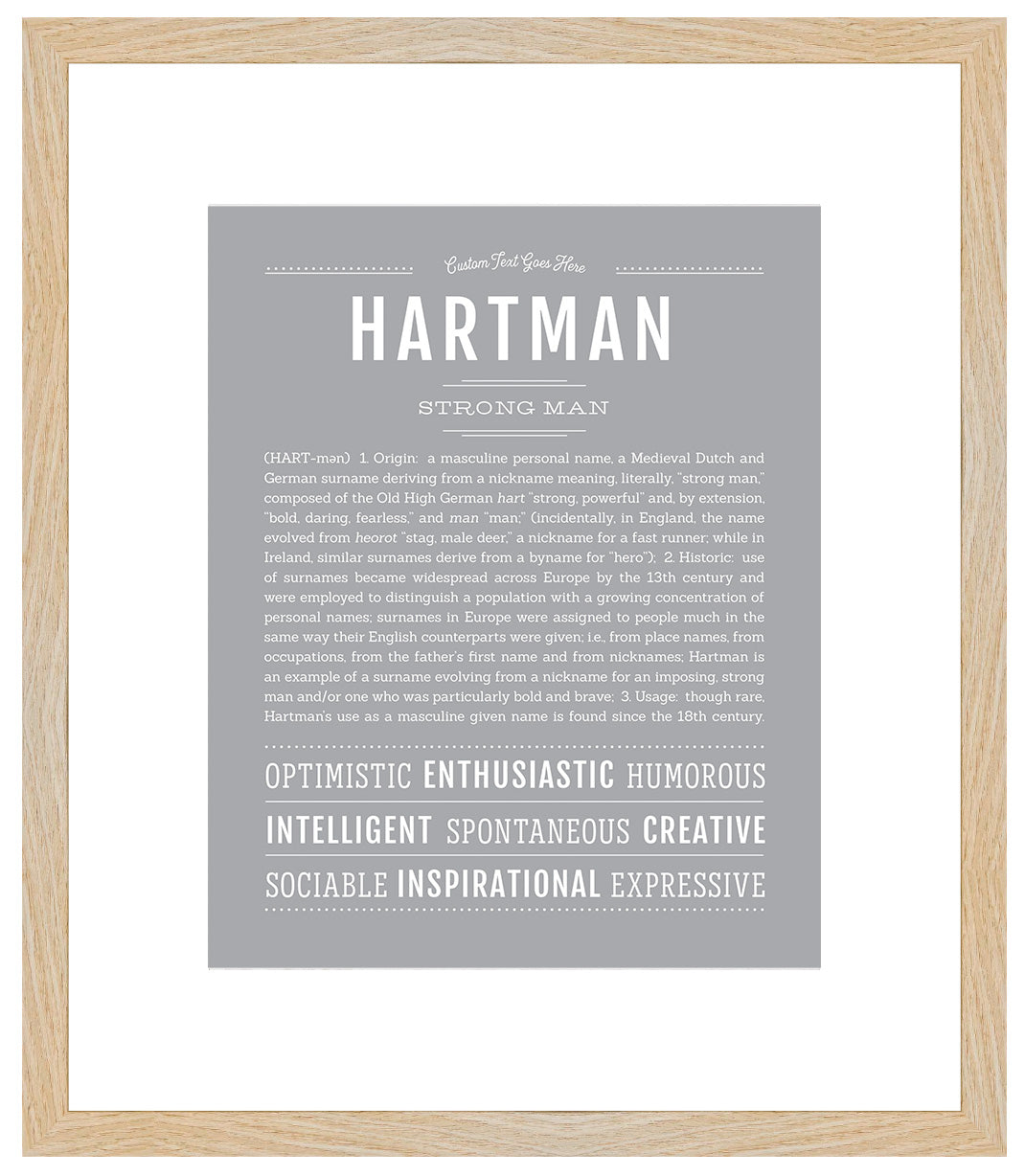 Hartman | Name Art Print