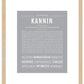 Kannin | Name Art Print