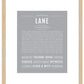 Lane | Name Art Print