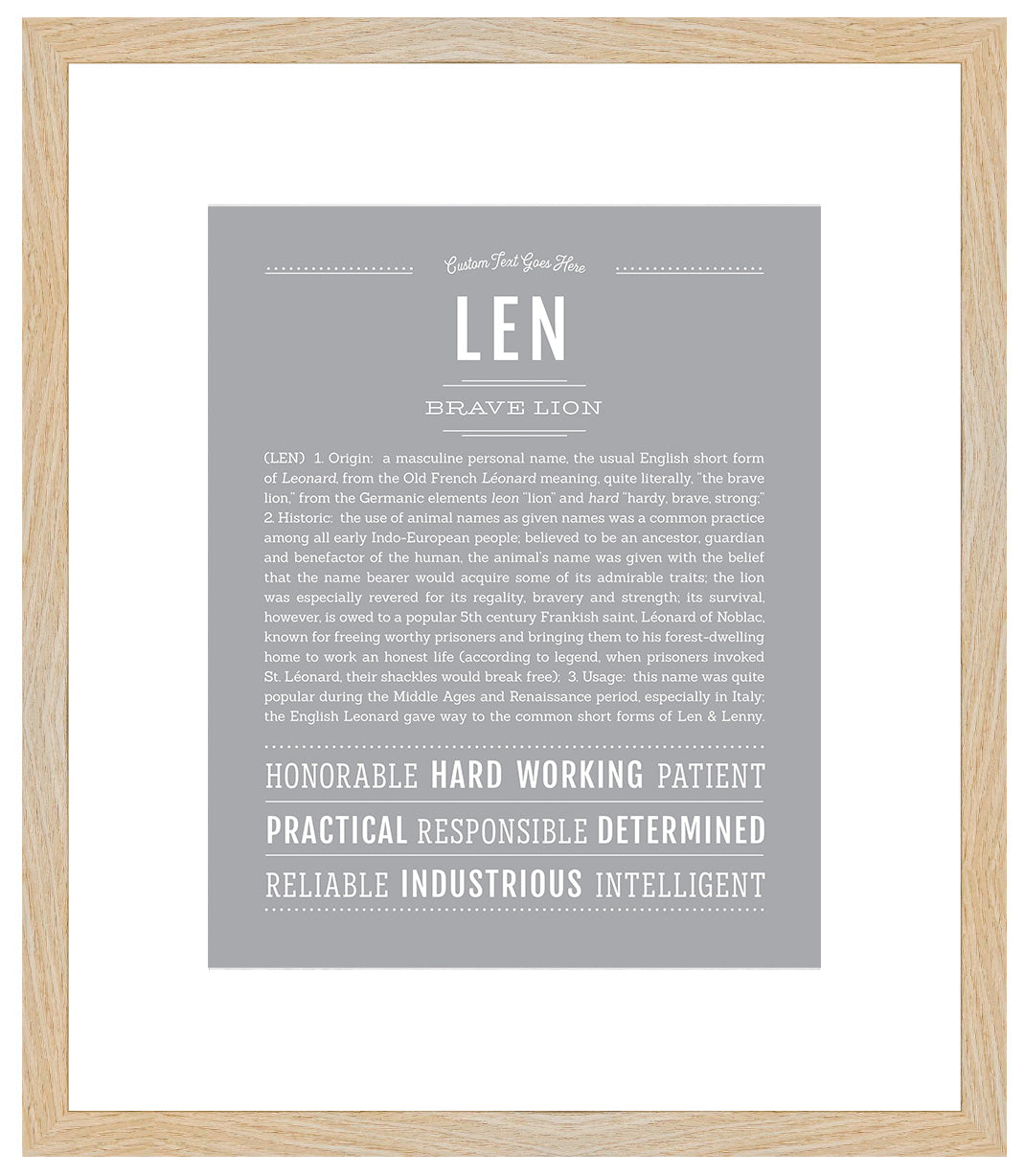 Len | Name Art Print