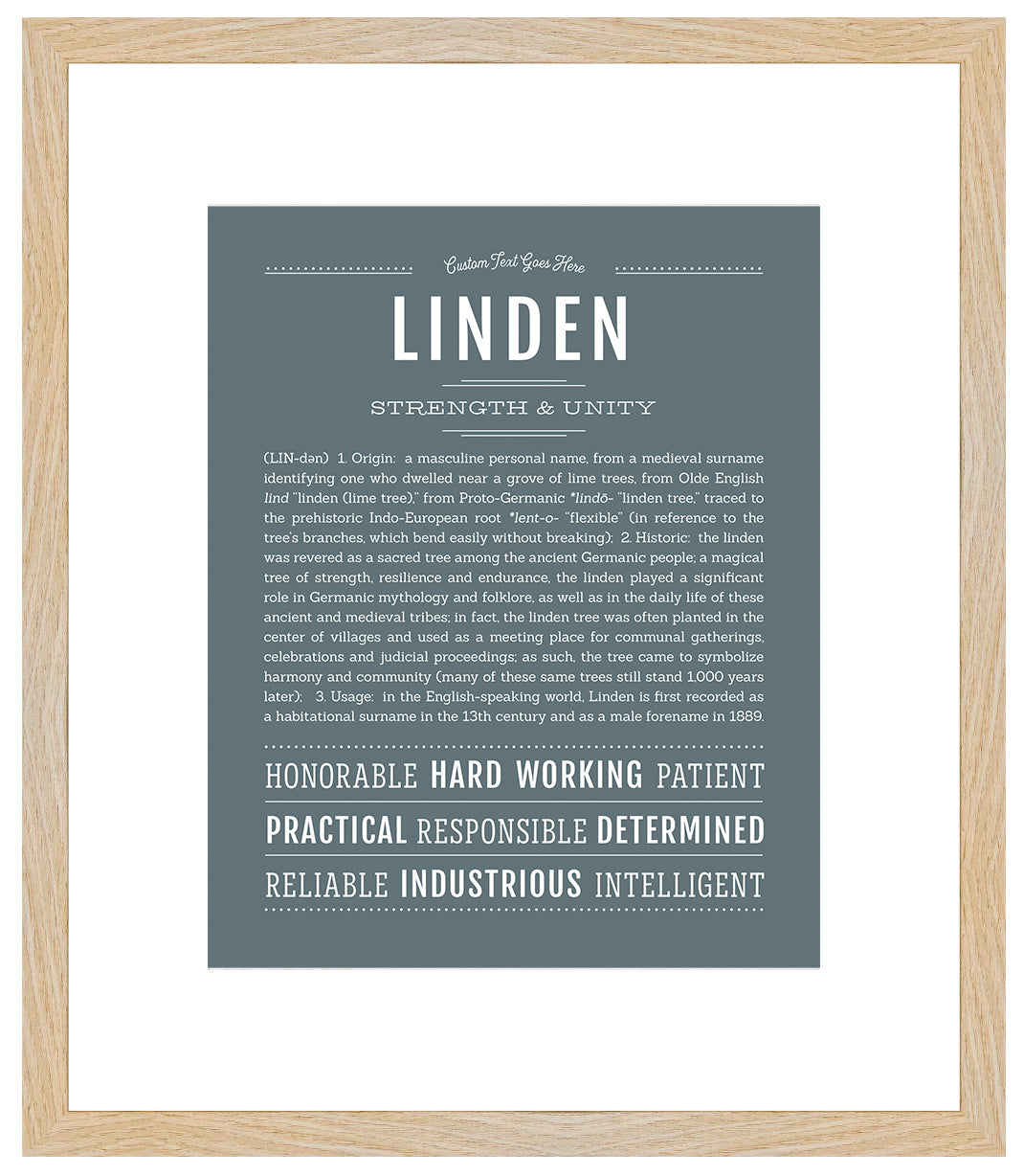 Linden (male) | Name Art Print