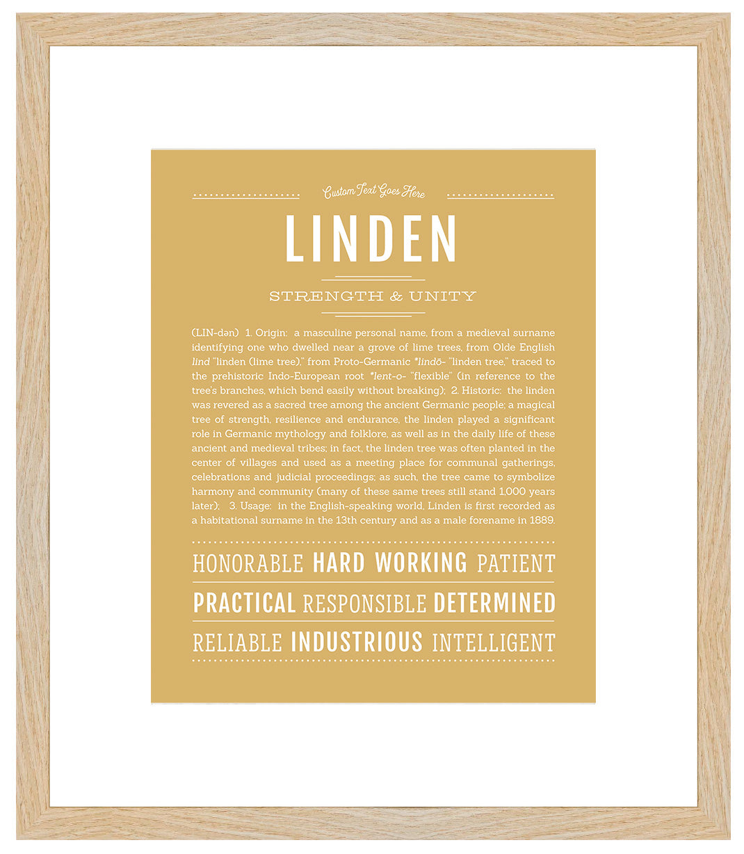 Linden (male) | Name Art Print