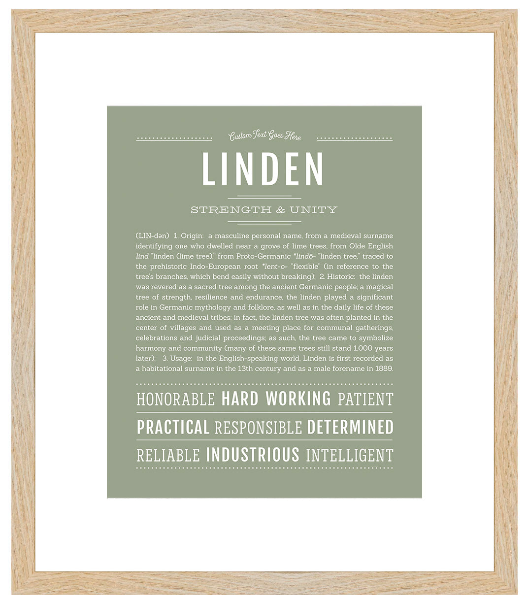 Linden (male) | Name Art Print