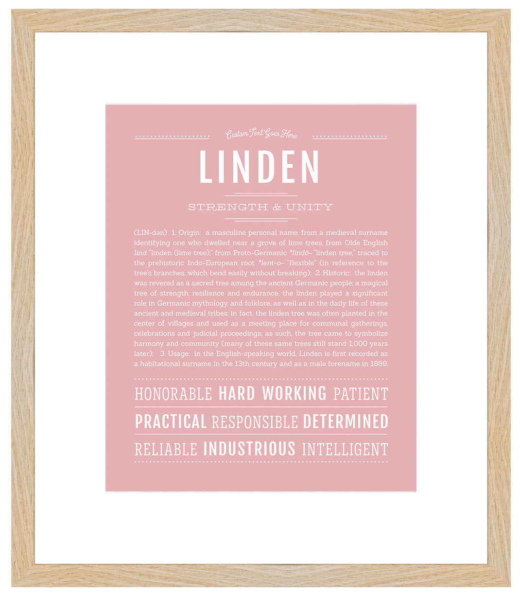 Linden (male) | Name Art Print