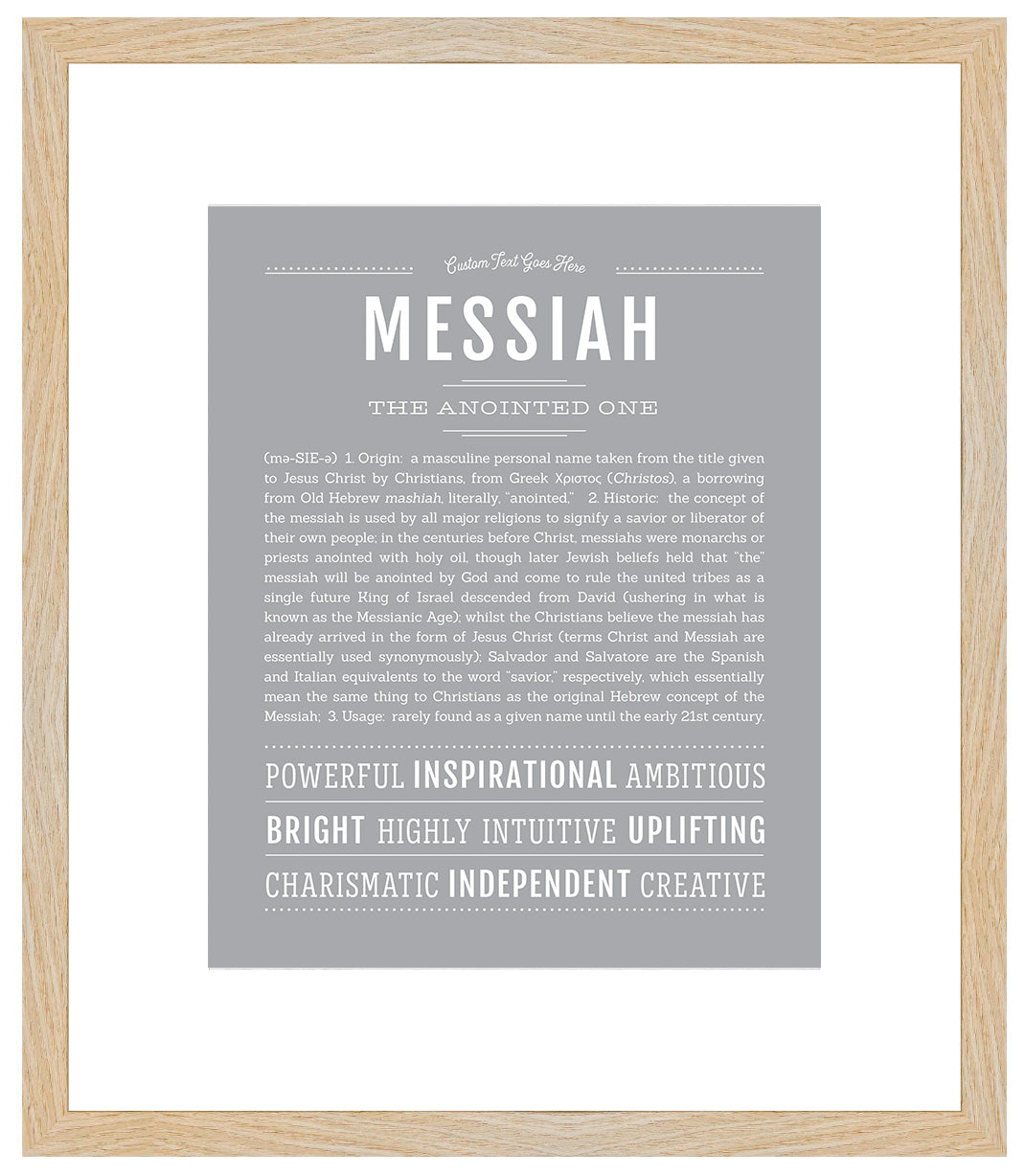 Messiah | Name Art Print