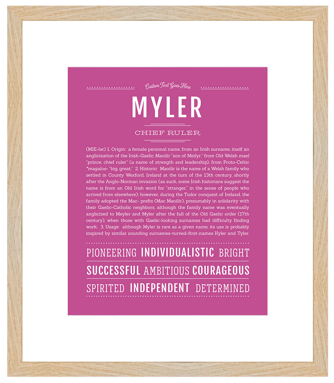 Myler (male) | Name Art Print