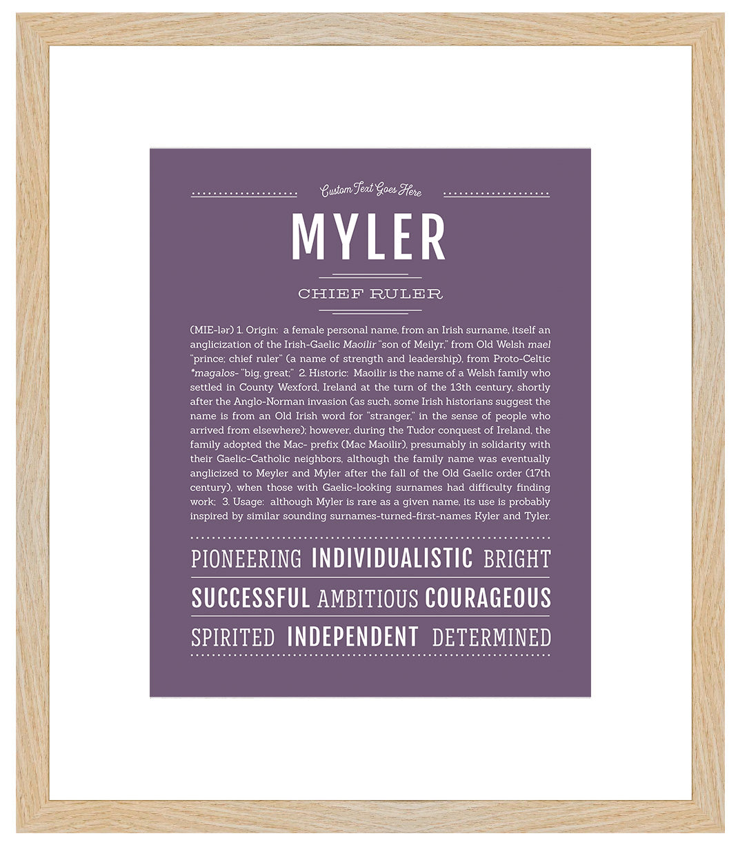 Myler (male) | Name Art Print