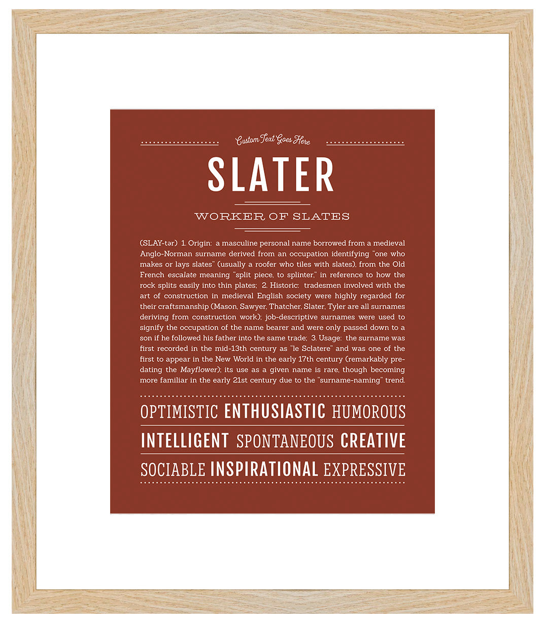 Slater | Name Art Print