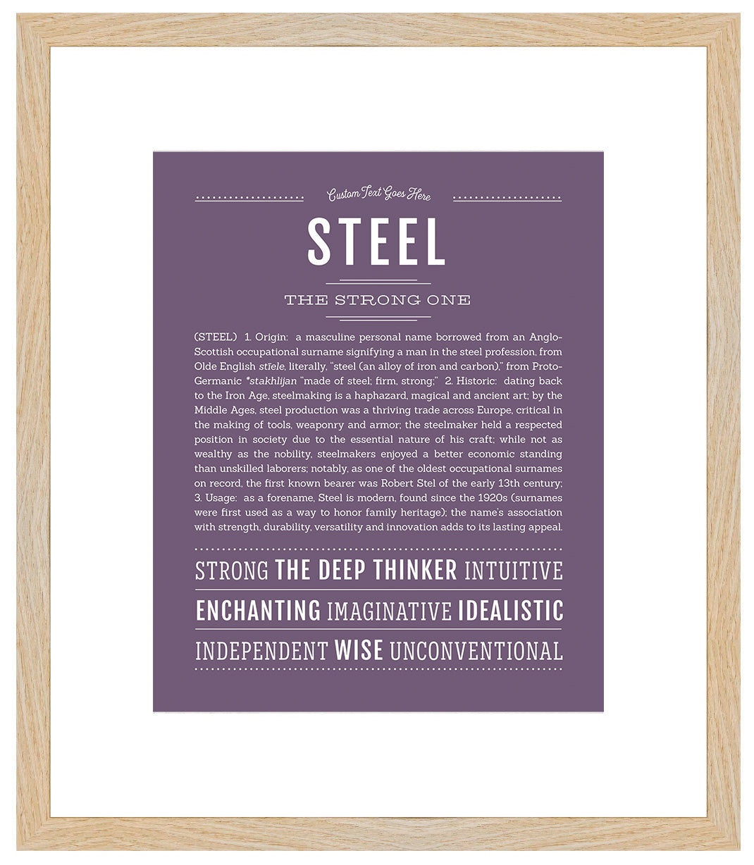 Steel | Name Art Print