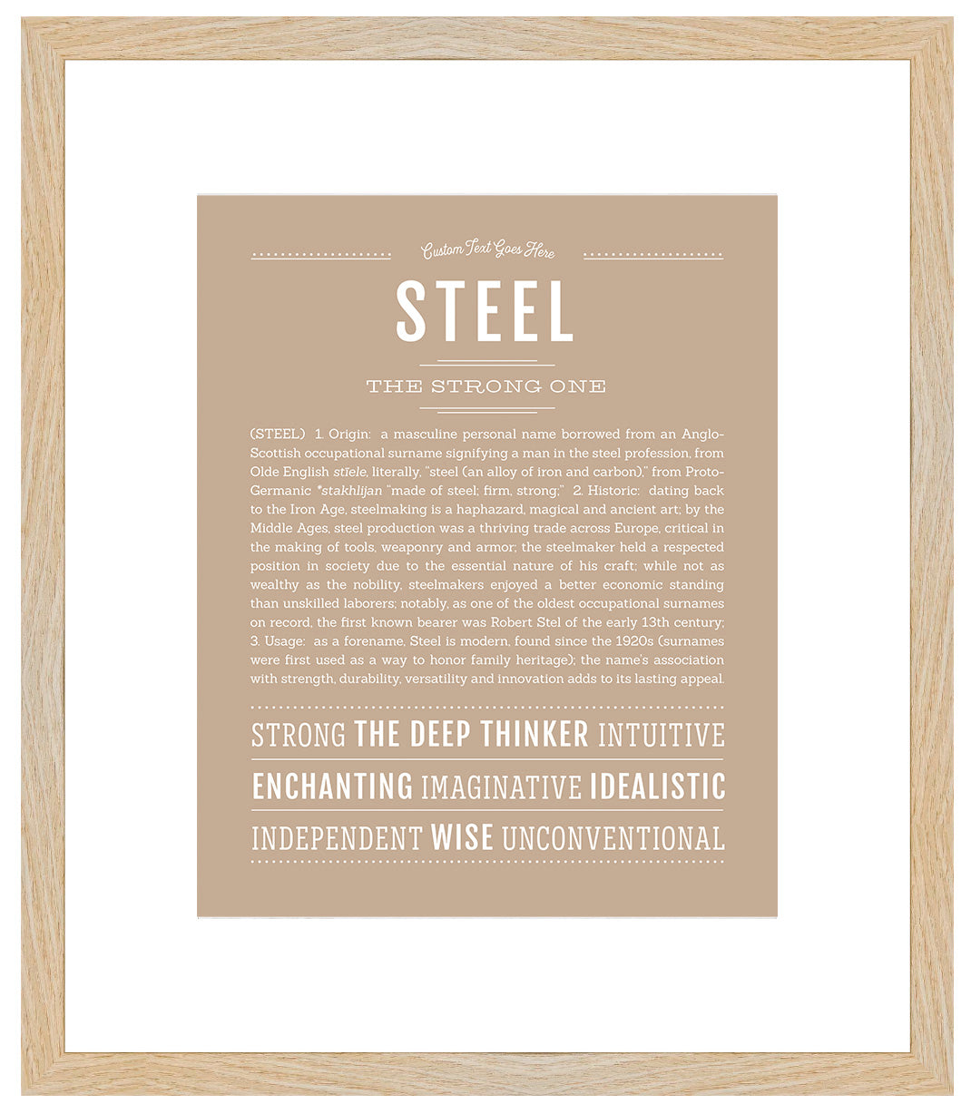 Steel | Name Art Print