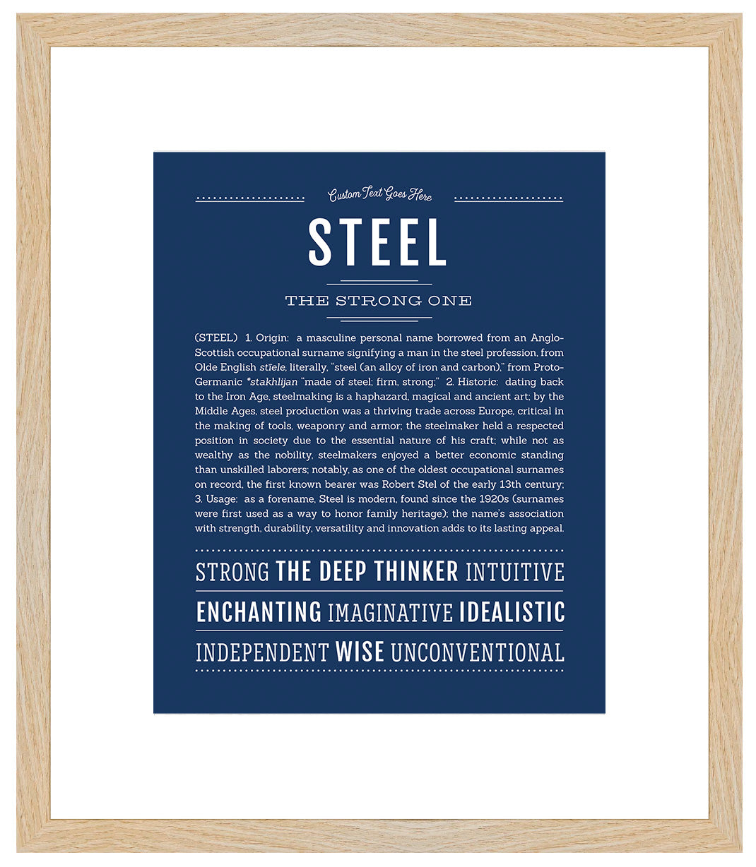 Steel | Name Art Print