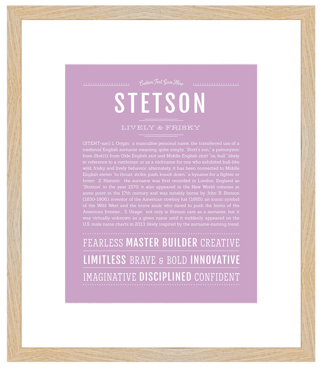 Stetson | Name Art Print