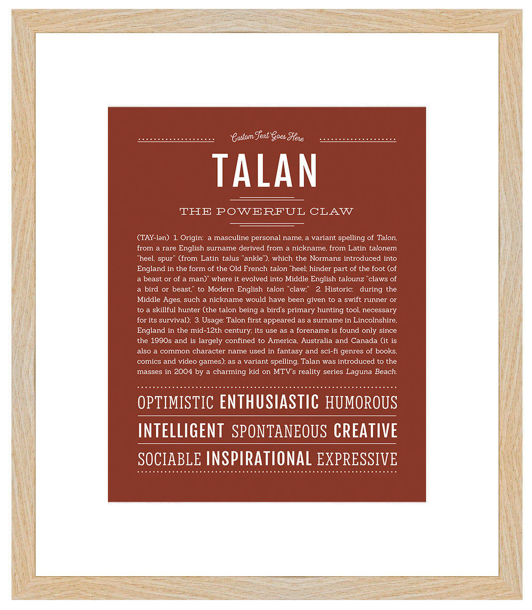 Talan | Name Art Print