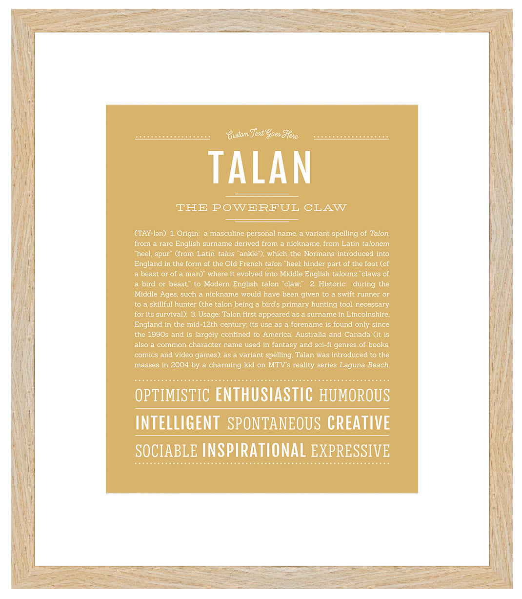 Talan | Name Art Print