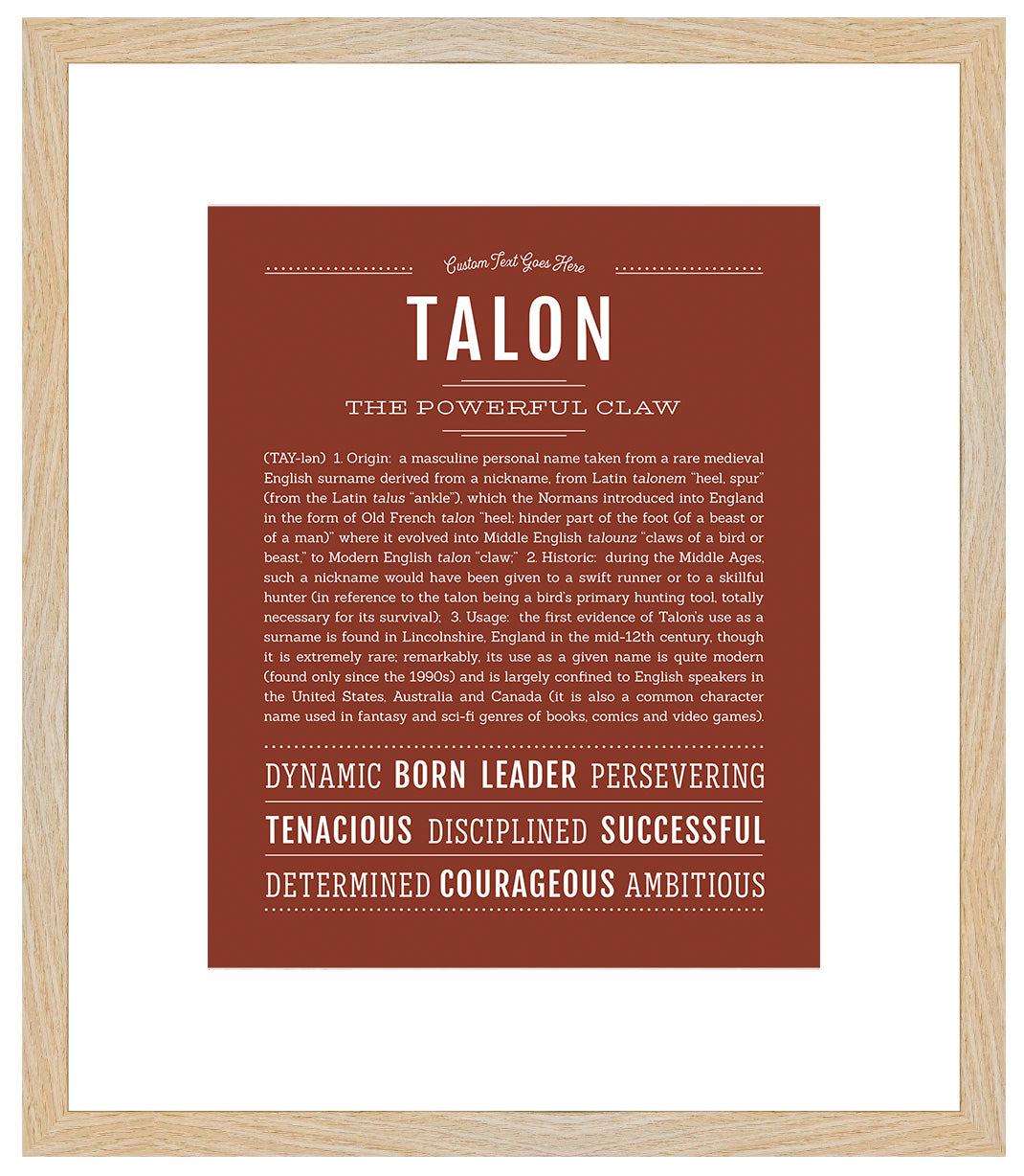 Talon | Name Art Print