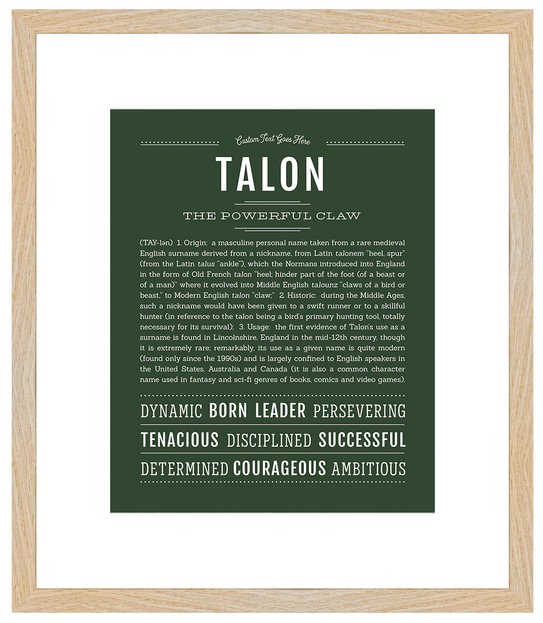 Talon | Name Art Print