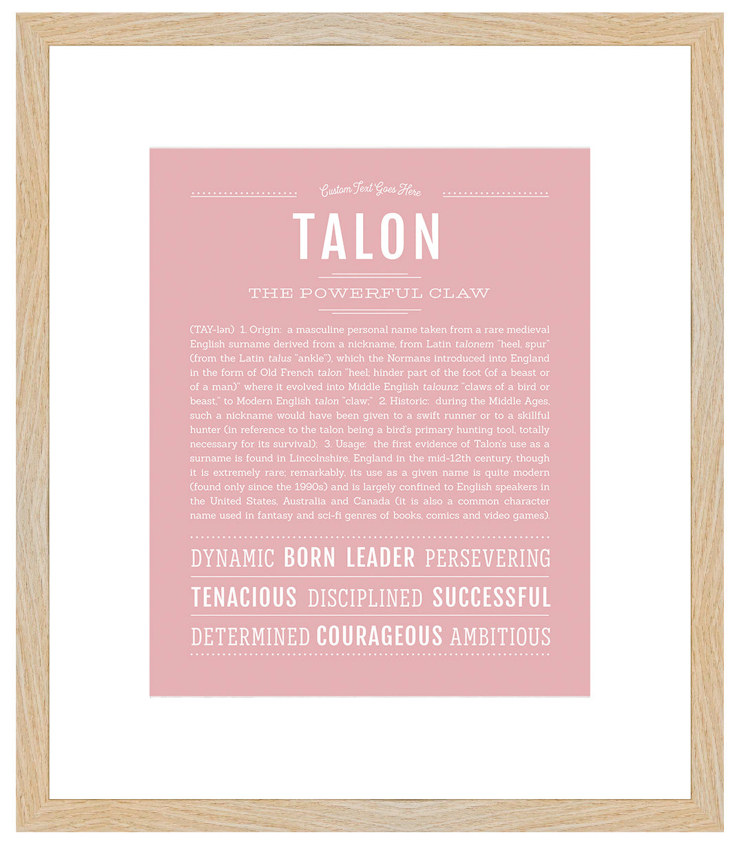 Talon | Name Art Print