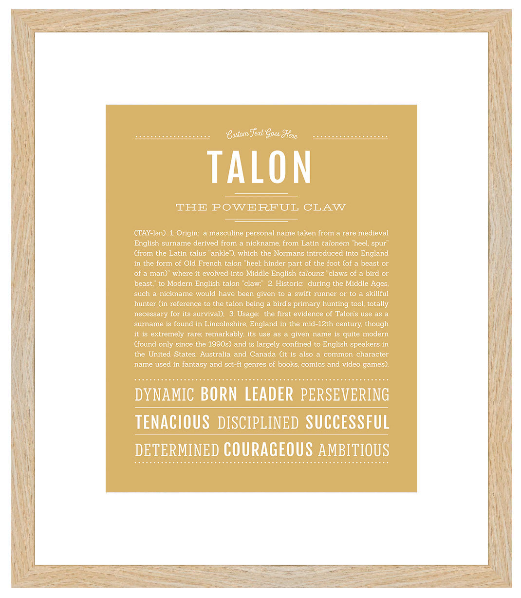 Talon | Name Art Print