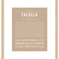 Talulla | Name Art Print