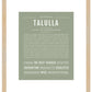 Talulla | Name Art Print