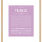 Talulla | Name Art Print