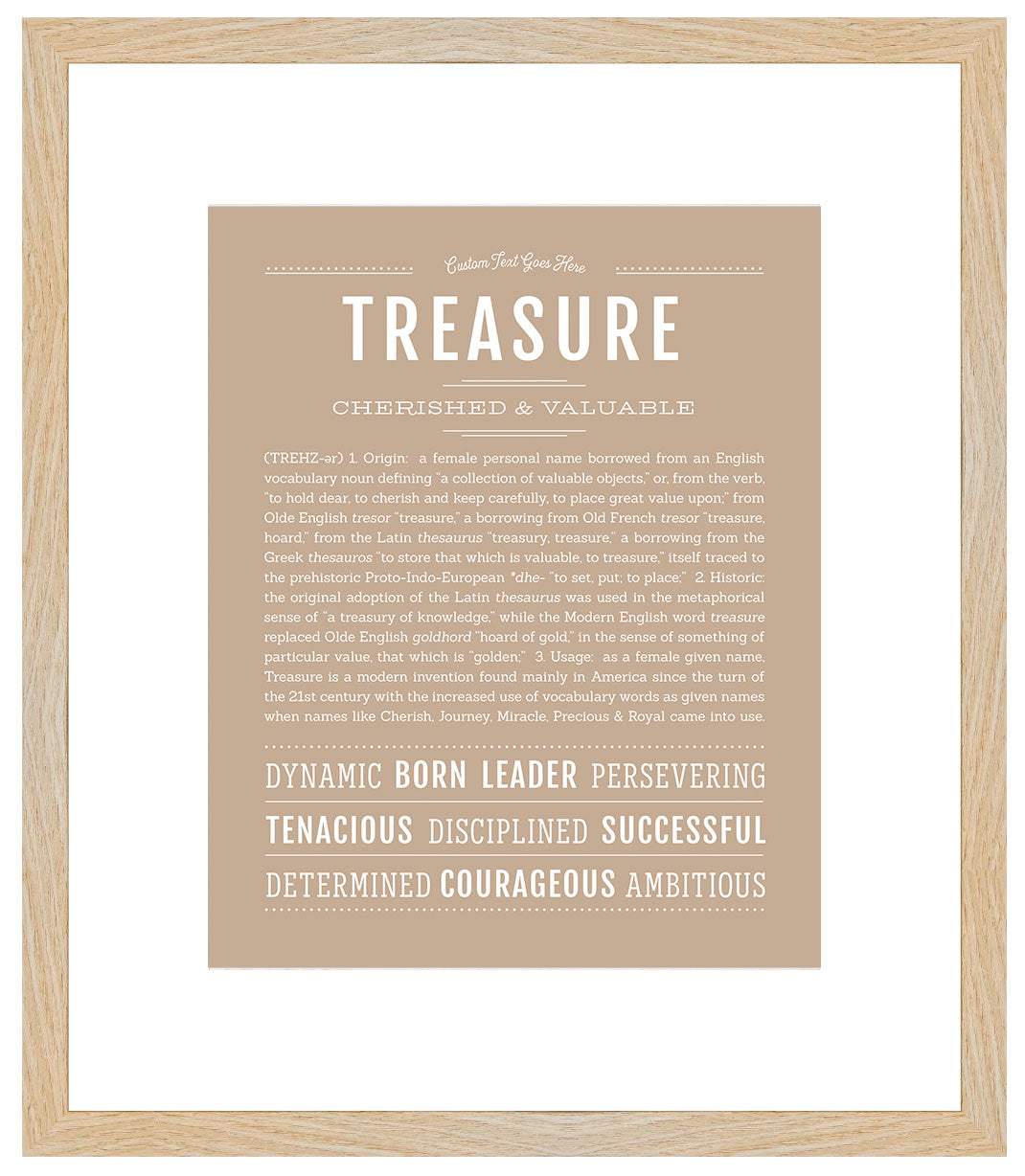 Treasure | Name Art Print