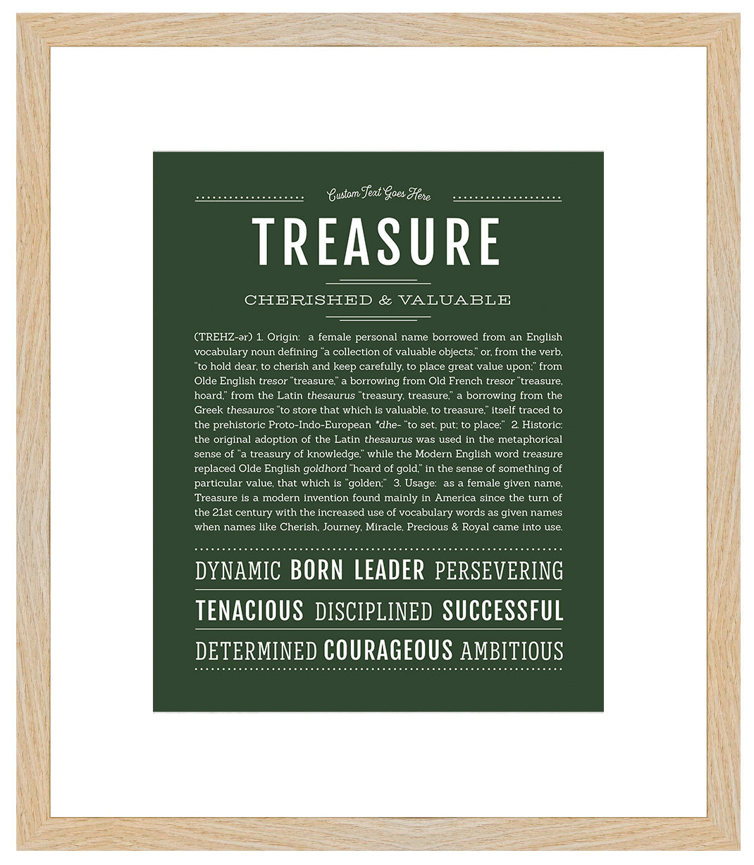 Treasure | Name Art Print