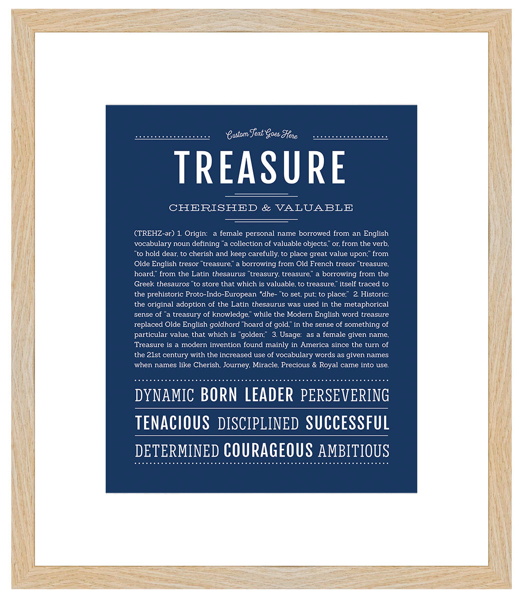 Treasure | Name Art Print